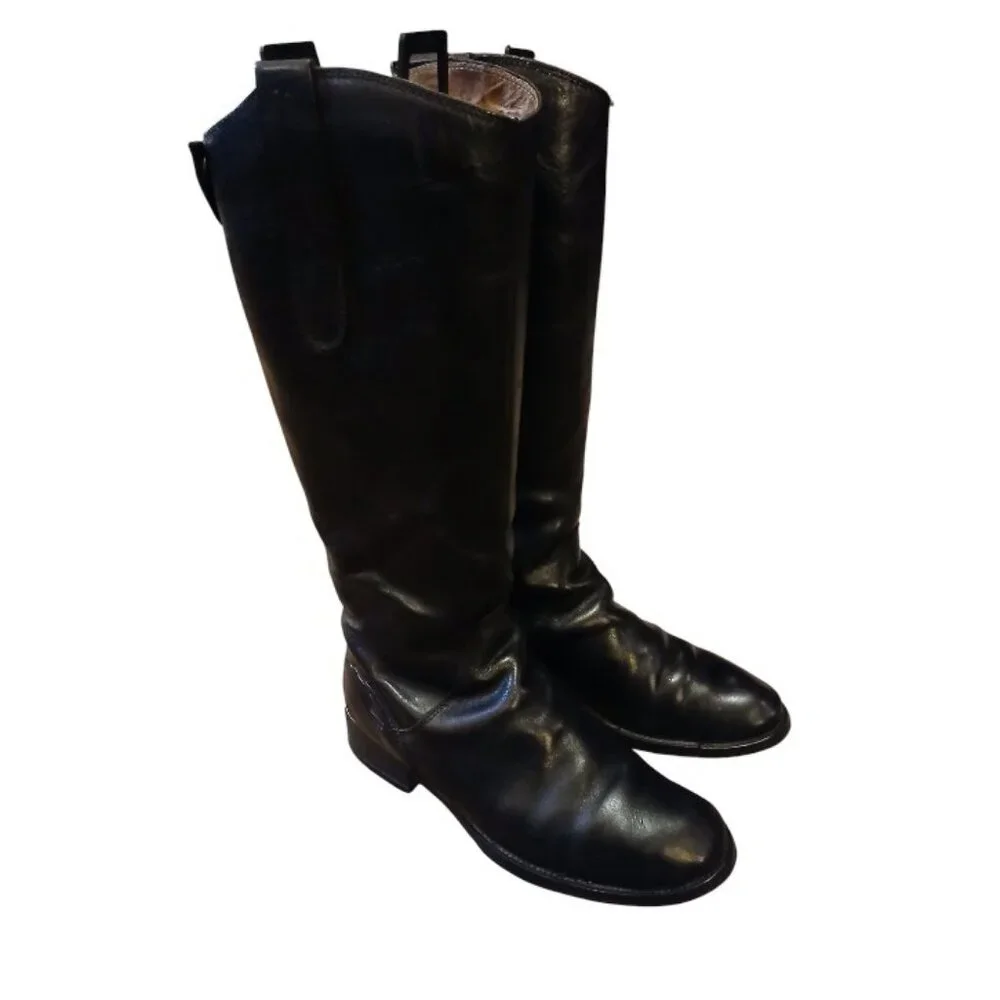 MIZ MOOZ Black Leather Knee High Boots Size 7 - Picture 6 of 14